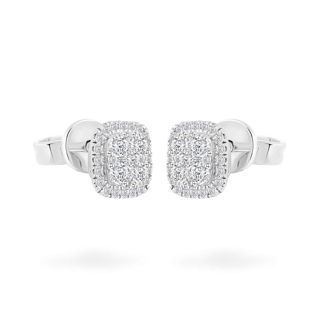 Hoa tai vàng trắng 14K gắn kim cương DOJI AFER600020F2DA1 