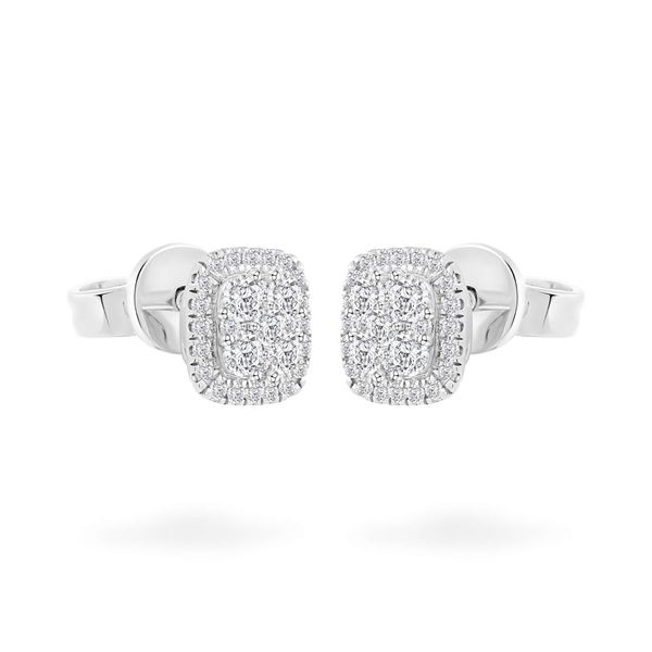 Hoa tai vàng trắng 14K gắn kim cương DOJI AFER600020F2DA1