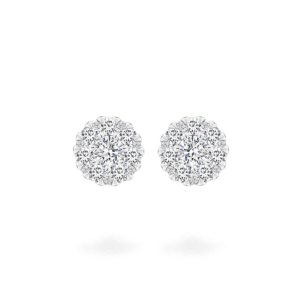 Hoa tai vàng trắng 14K gắn kim cương DOJI AFER600026F2DA1 