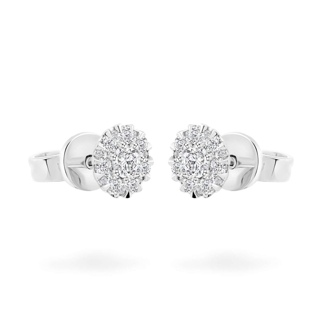 Hoa tai vàng trắng 14K gắn kim cương DOJI AFER600026F2DA1 