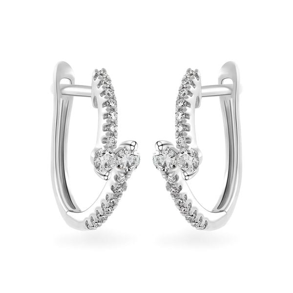 Hoa tai vàng trắng 14K gắn kim cương DOJI AFER700002F2DA1