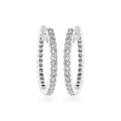 Hoa tai vàng trắng 14K gắn kim cương DOJI AFER700011F2DA1