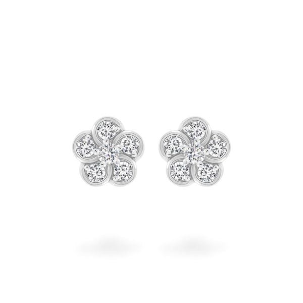 Hoa tai vàng trắng 14K gắn kim cương DOJI AFER700012F2DA1