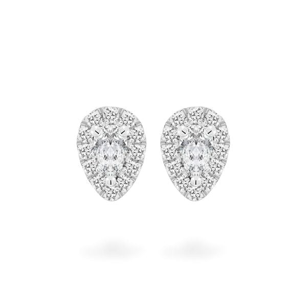 Hoa tai vàng trắng 14K gắn kim cương DOJI AFER700013F2DA1