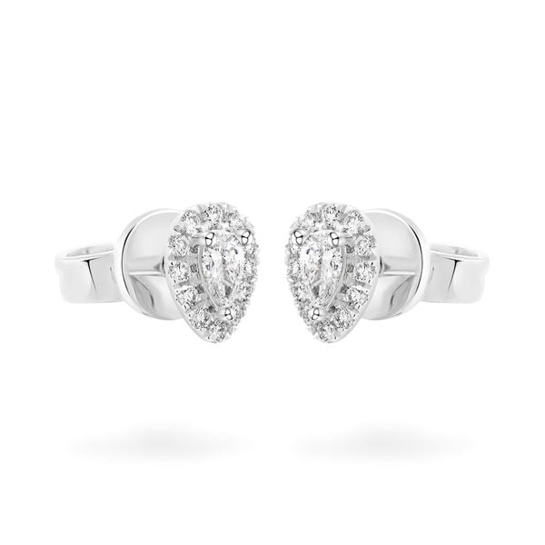 Hoa tai vàng trắng 14K gắn kim cương DOJI AFER700013F2DA1