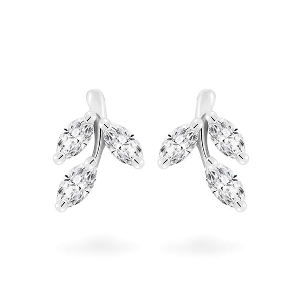 Hoa tai vàng trắng 14K gắn kim cương DOJI AFER700016F2DA1