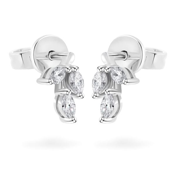 Hoa tai vàng trắng 14K gắn kim cương DOJI AFER700016F2DA1