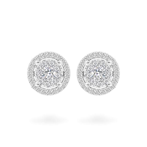 Hoa tai vàng trắng 14K gắn kim cương DOJI AFER700017F2DA1