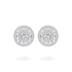 Hoa tai vàng trắng 14K gắn kim cương DOJI AFER700017F2DA1