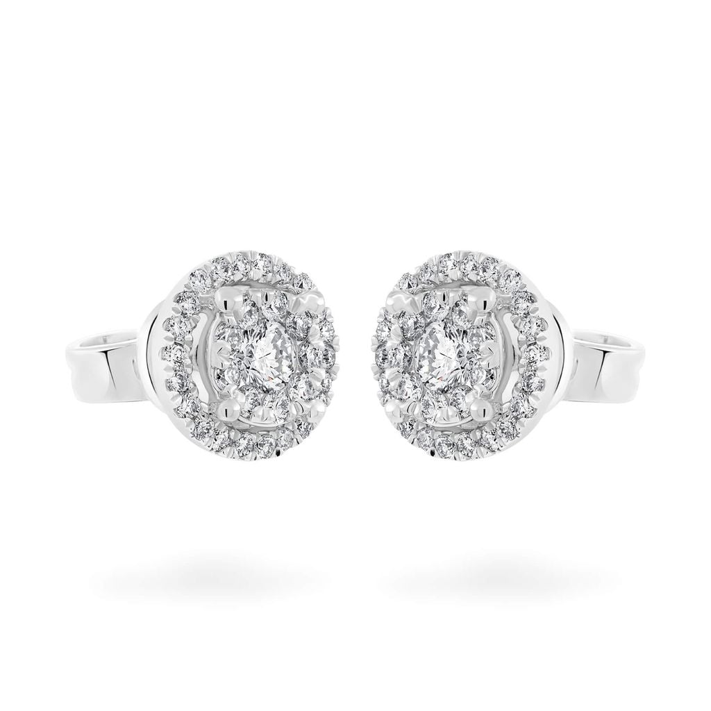 Hoa tai vàng trắng 14K gắn kim cương DOJI AFER700017F2DA1 