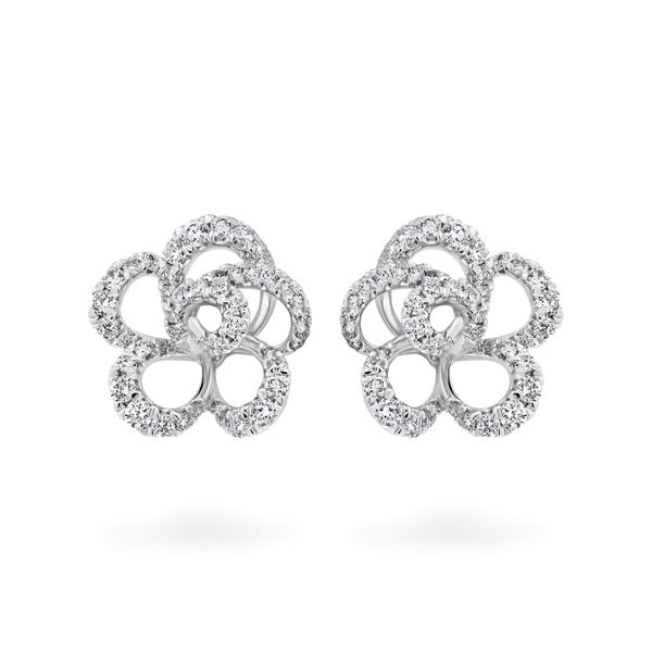 Hoa tai vàng trắng 14K gắn kim cương DOJI AFER700018F2DA1