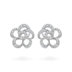 Hoa tai vàng trắng 14K gắn kim cương DOJI AFER700018F2DA1