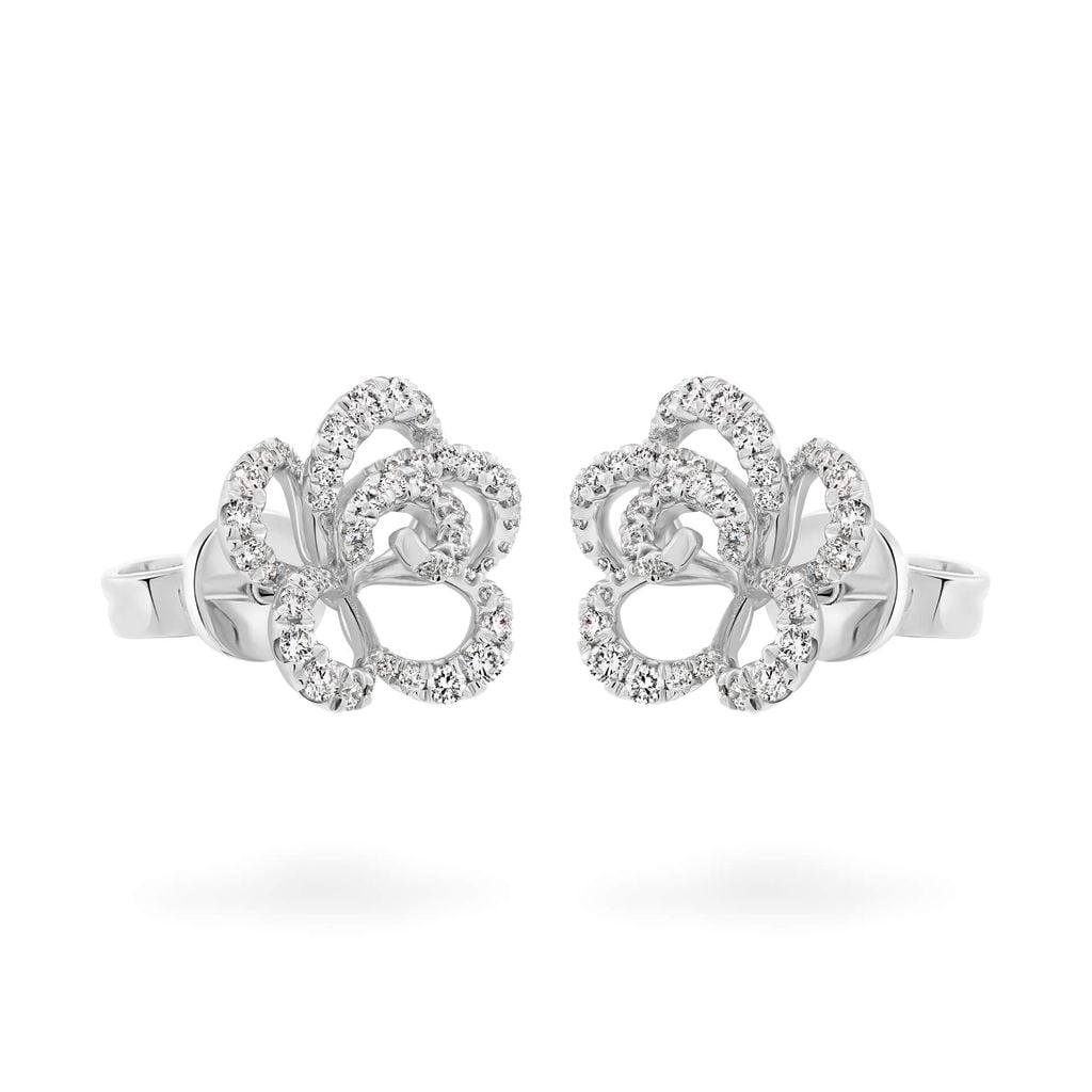 Hoa tai vàng trắng 14K gắn kim cương DOJI AFER700018F2DA1 