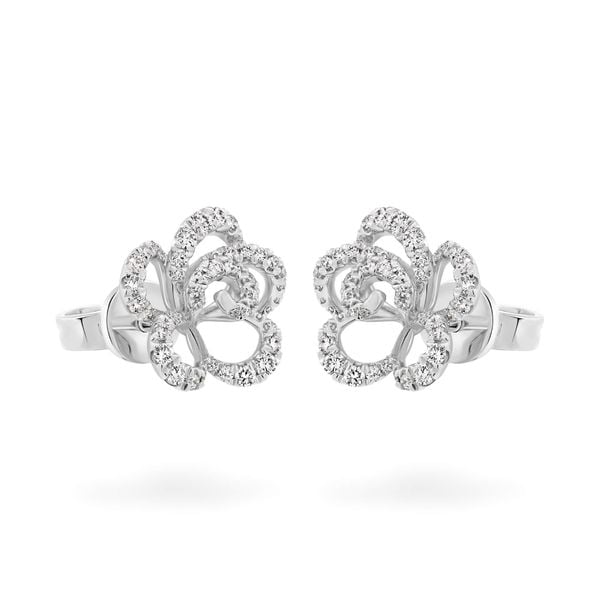 Hoa tai vàng trắng 14K gắn kim cương DOJI AFER700018F2DA1