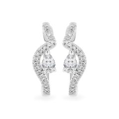 Hoa tai vàng trắng 14K gắn kim cương DOJI AFER700021F2DA1