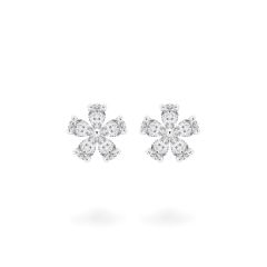 Hoa tai vàng trắng 14K gắn kim cương DOJI AFER700022F2DA1