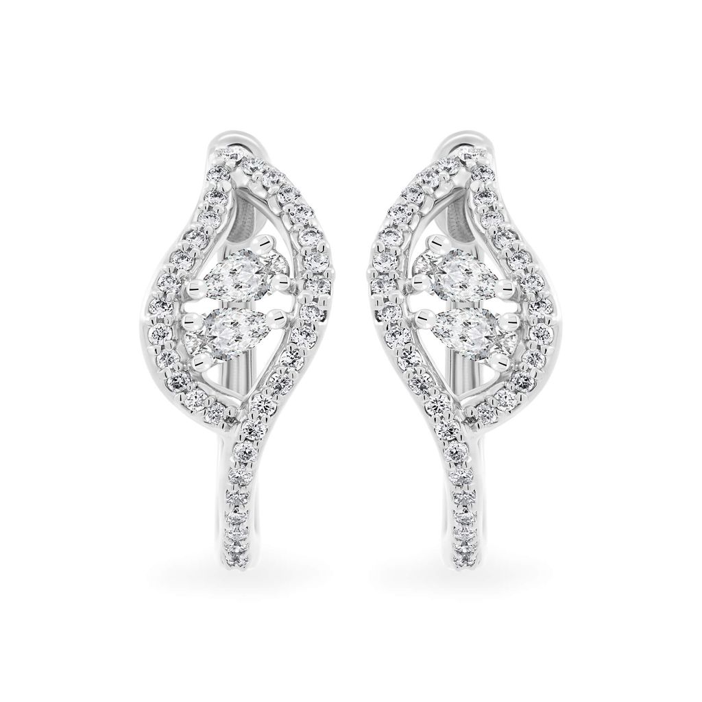 Hoa tai vàng trắng 14K gắn kim cương DOJI AFER700025F2DA1 