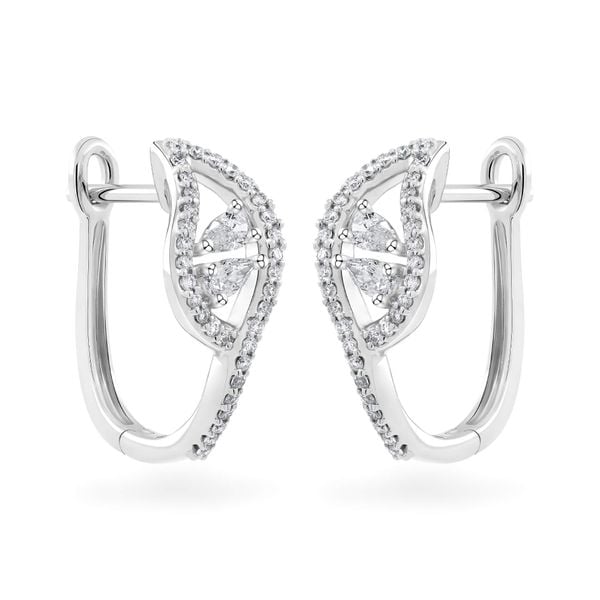 Hoa tai vàng trắng 14K gắn kim cương DOJI AFER700025F2DA1