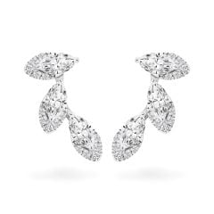 Hoa tai vàng trắng 14K gắn kim cương DOJI AFER700029F2DA1