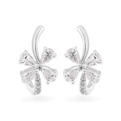 Hoa tai vàng trắng 14K gắn kim cương DOJI AFER700030F2DA1