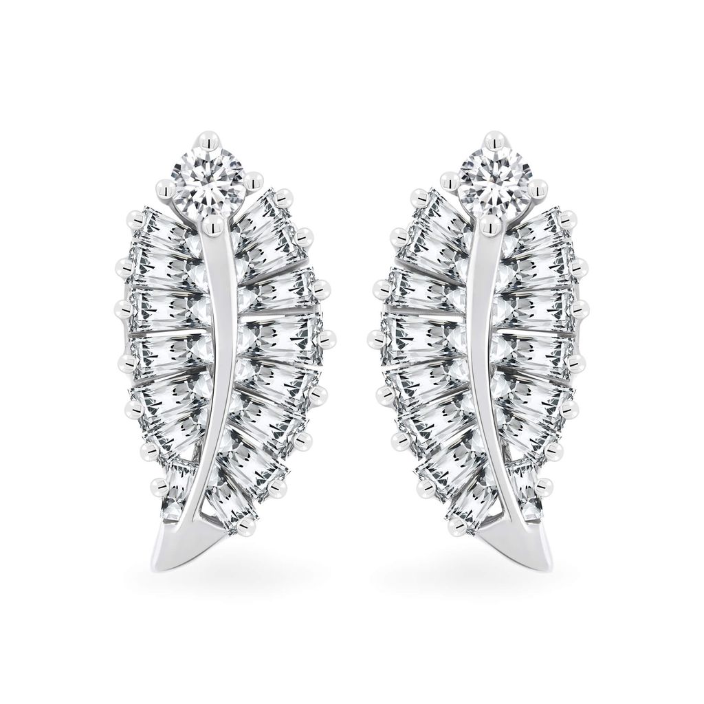 Hoa tai vàng trắng 14K gắn kim cương DOJI AFER700035F2DA1 