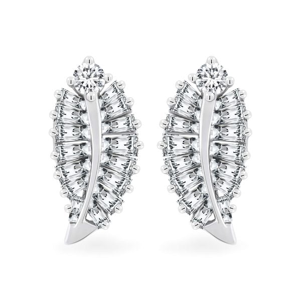 Hoa tai vàng trắng 14K gắn kim cương DOJI AFER700035F2DA1