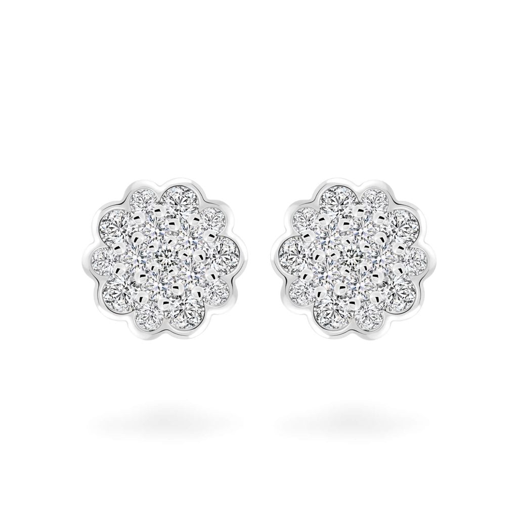 Hoa tai vàng trắng 14K gắn kim cương DOJI AFER700045F2DA1 