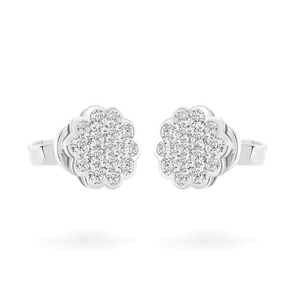 Hoa tai vàng trắng 14K gắn kim cương DOJI AFER700045F2DA1