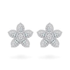 Hoa tai vàng trắng 14K gắn kim cương DOJI AFER700048F2DA1