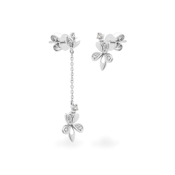 Hoa tai vàng trắng 14K gắn kim cương DOJI AFER800025F2DA1