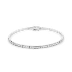 Vòng tay vàng trắng 18K gắn kim cương DOJI AFGR000027D2DA1