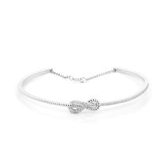 Vòng tay vàng trắng 14K gắn kim cương DOJI AFGR800014F2DA1