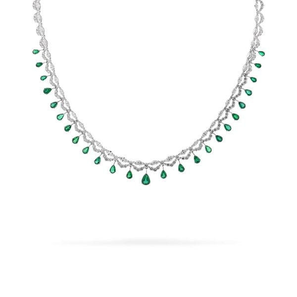 Kiềng cổ vàng trắng 18K gắn kim cương DOJI AFND000228D2DA1