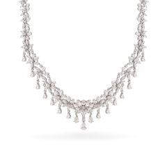 Kiềng cổ vàng trắng 18K gắn kim cương DOJI AFND000232D2DA1