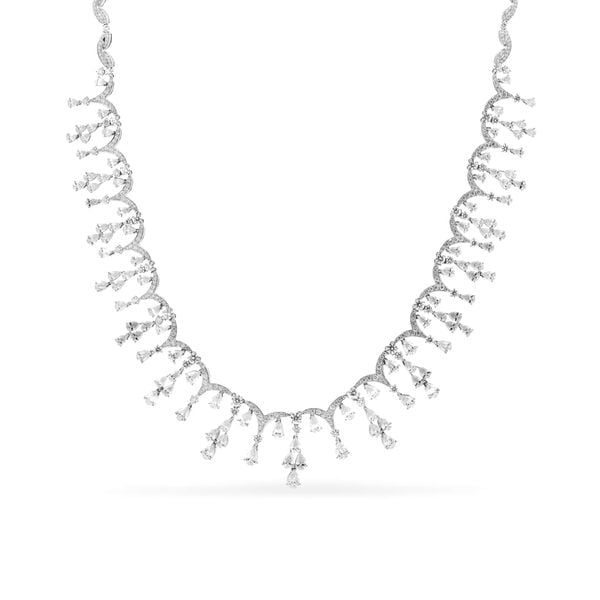 Kiềng cổ vàng trắng 18K gắn kim cương DOJI AFND000233D2DA1