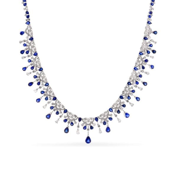 Kiềng cổ vàng trắng 18K gắn kim cương DOJI AFND000238D2DA1