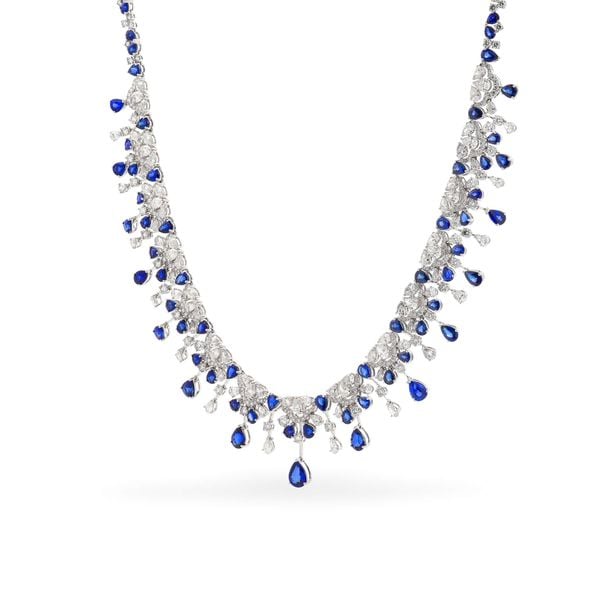 Kiềng cổ vàng trắng 18K gắn kim cương DOJI AFND000238D2DA1