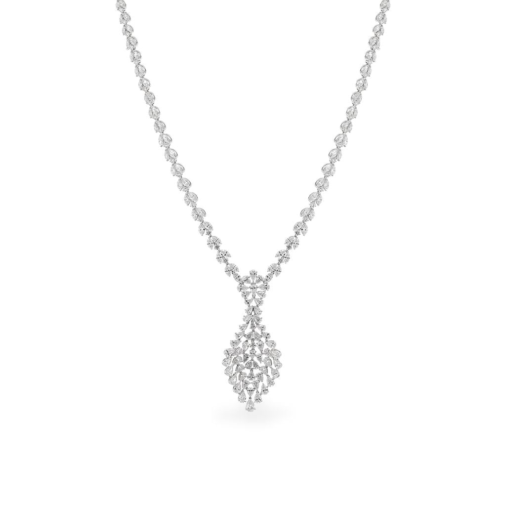 Kiềng cổ vàng trắng 18K gắn kim cương DOJI AFND000243D2DA1 