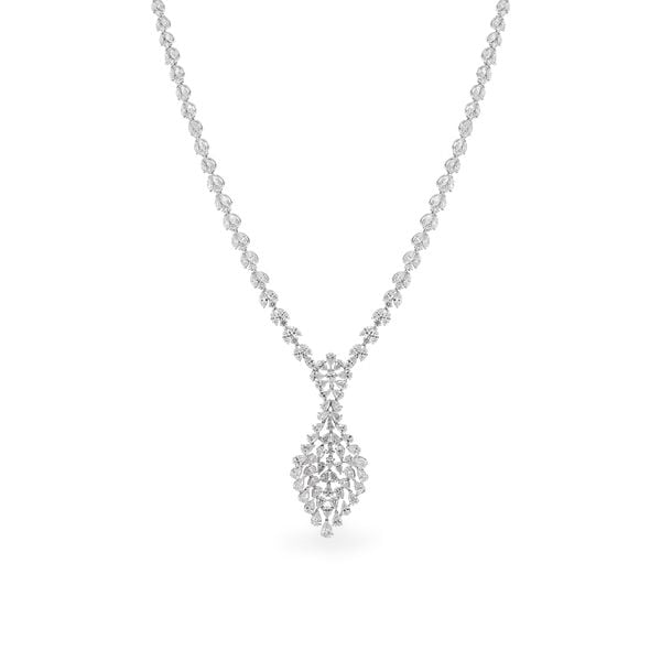 Kiềng cổ vàng trắng 18K gắn kim cương DOJI AFND000243D2DA1