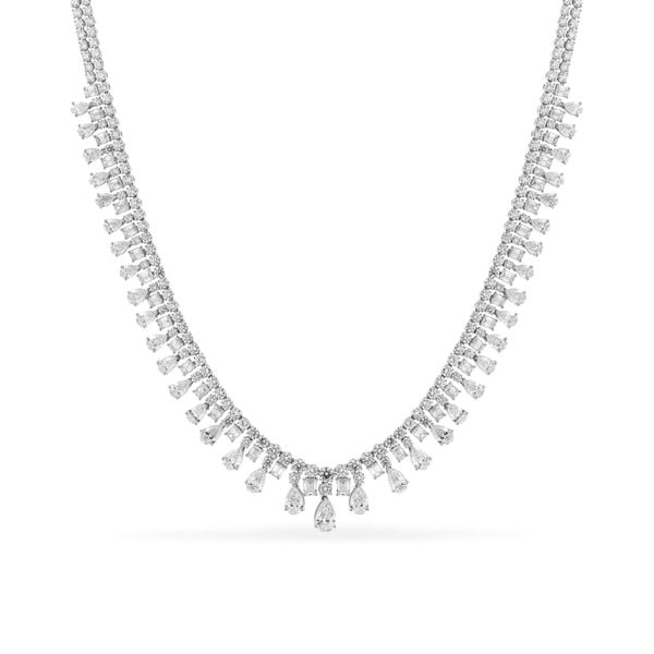 Kiềng cổ vàng trắng 18K gắn kim cương DOJI AFND000248D2DA1