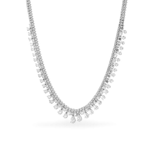 Kiềng cổ vàng trắng 18K gắn kim cương DOJI AFND000248D2DA1