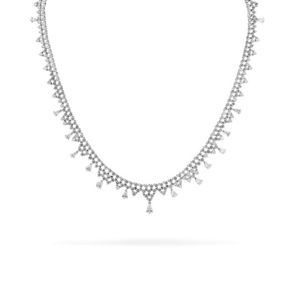 Kiềng cổ vàng trắng 18K gắn kim cương DOJI AFND000249D2DA1