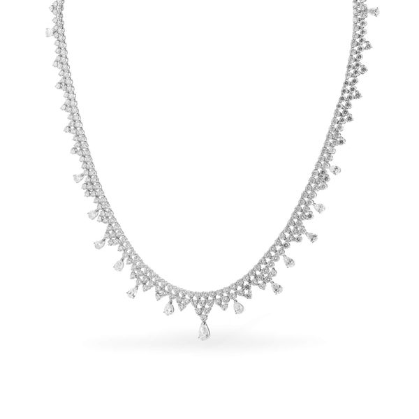 Kiềng cổ vàng trắng 18K gắn kim cương DOJI AFND000249D2DA1