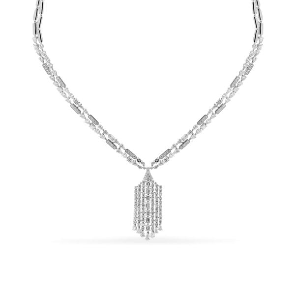 Kiềng cổ vàng trắng 18K gắn kim cương DOJI AFND000251D2DA1