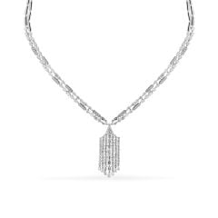 Kiềng cổ vàng trắng 18K gắn kim cương DOJI AFND000251D2DA1