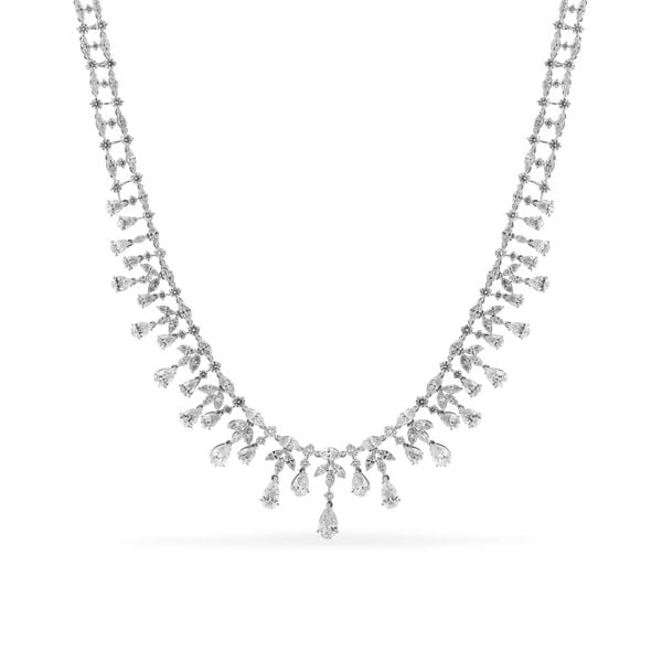 Kiềng cổ vàng trắng 18K gắn kim cương DOJI AFND000253D2DA1