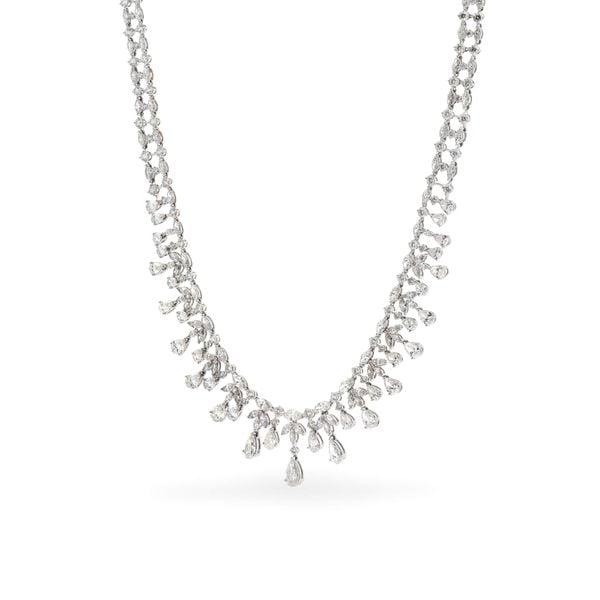 Kiềng cổ vàng trắng 18K gắn kim cương DOJI AFND000253D2DA1