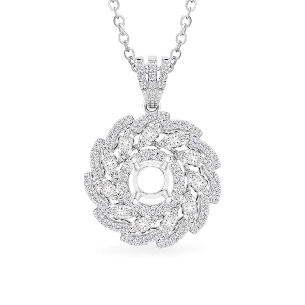 Ổ mặt dây vàng trắng 18K DOJI AFPA002035D2KK1