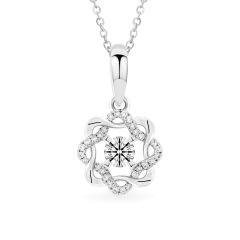 Mặt dây vàng trắng 14K gắn kim cương DOJI AFPB000044F2HA1