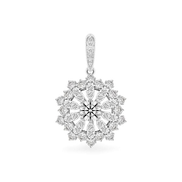 Mặt dây vàng trắng 14K gắn kim cương DOJI AFPB000049F2HA1